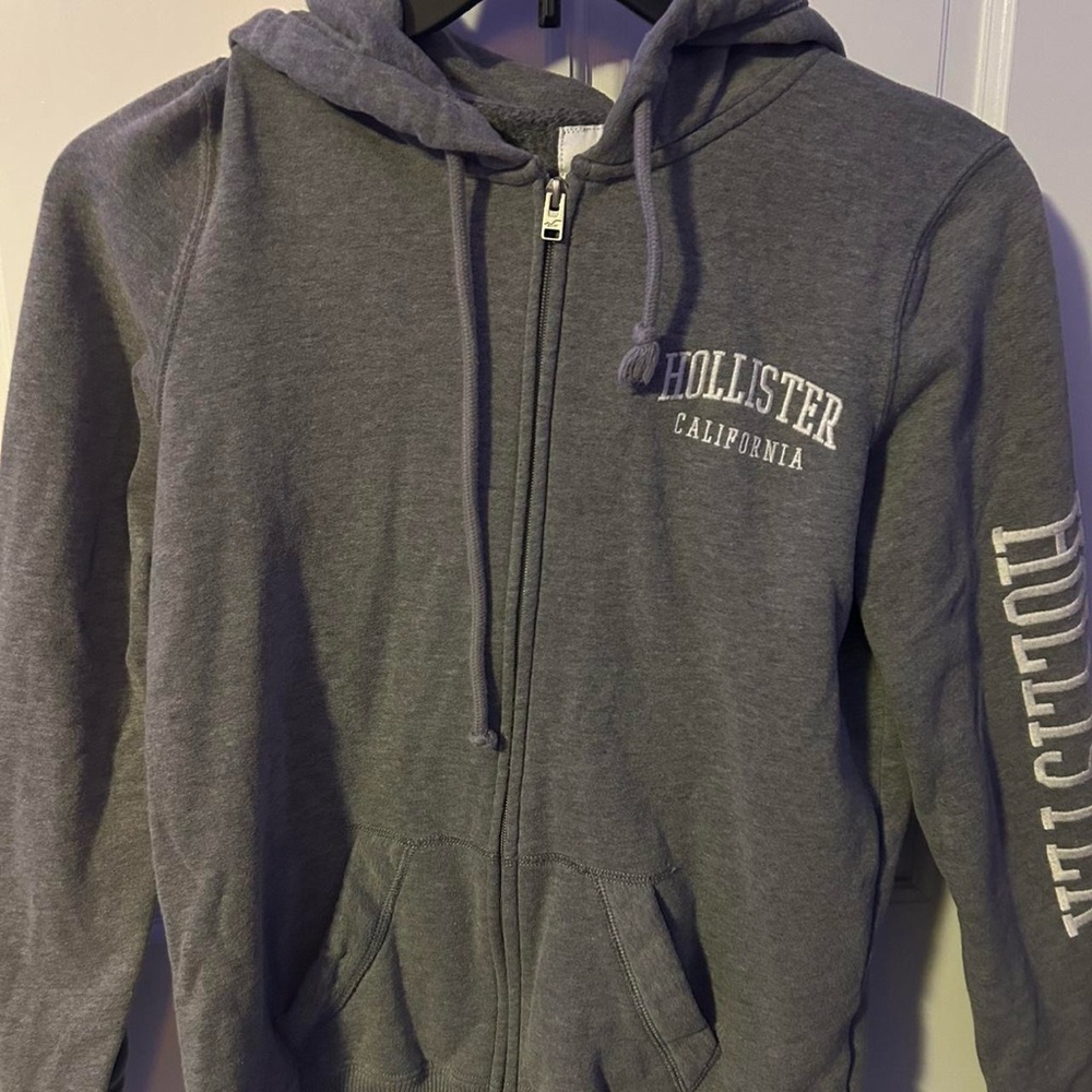 Hollister Charcoal Full-Zip Sweatshirt